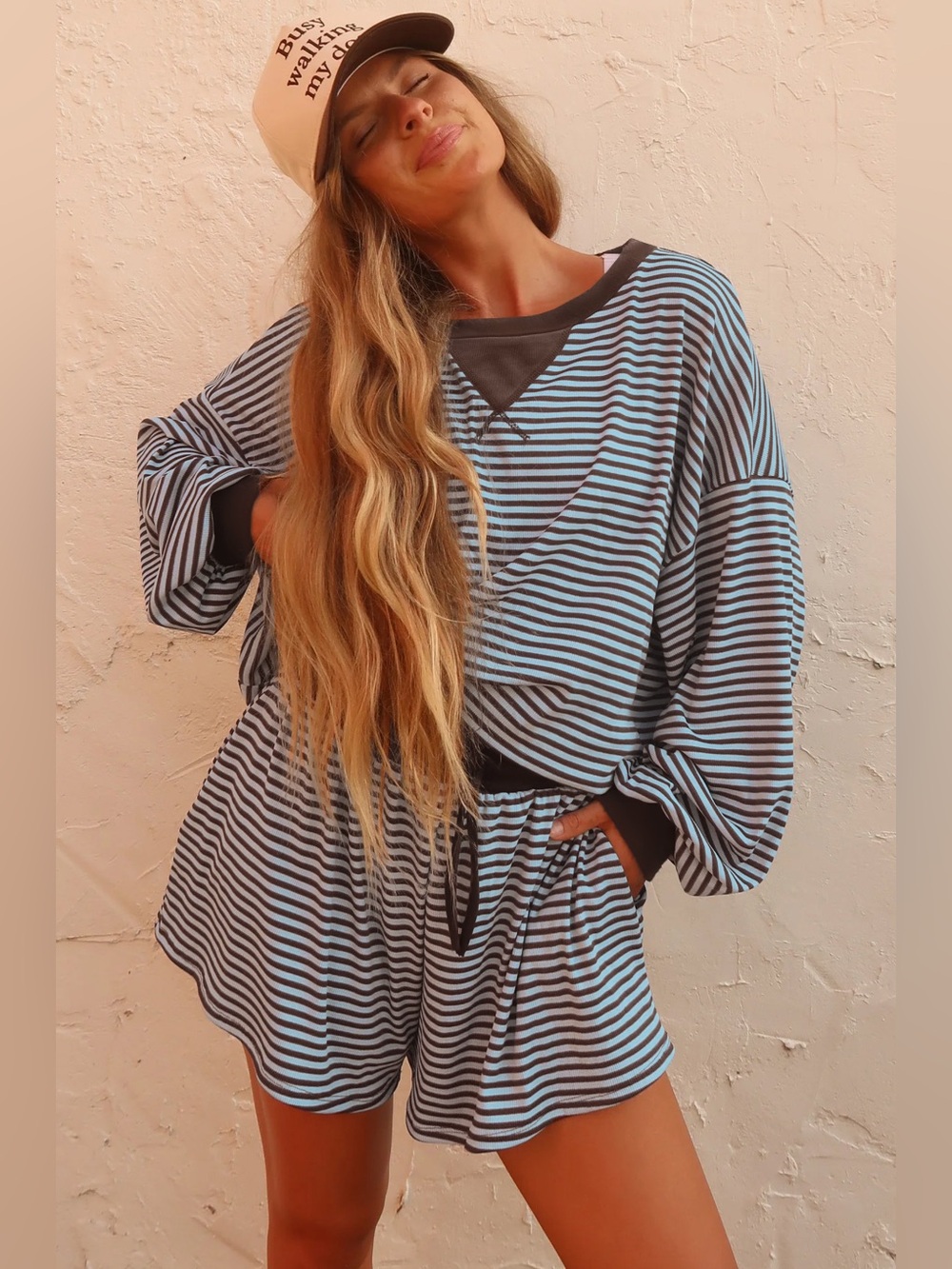 Blue & Brown Striped Set
